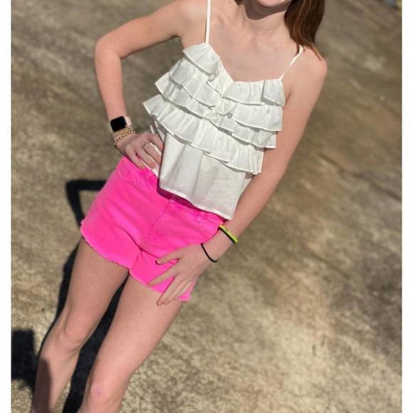 NEW LOVE DAISY ruffle tiered top in white - Picture 1 of 4